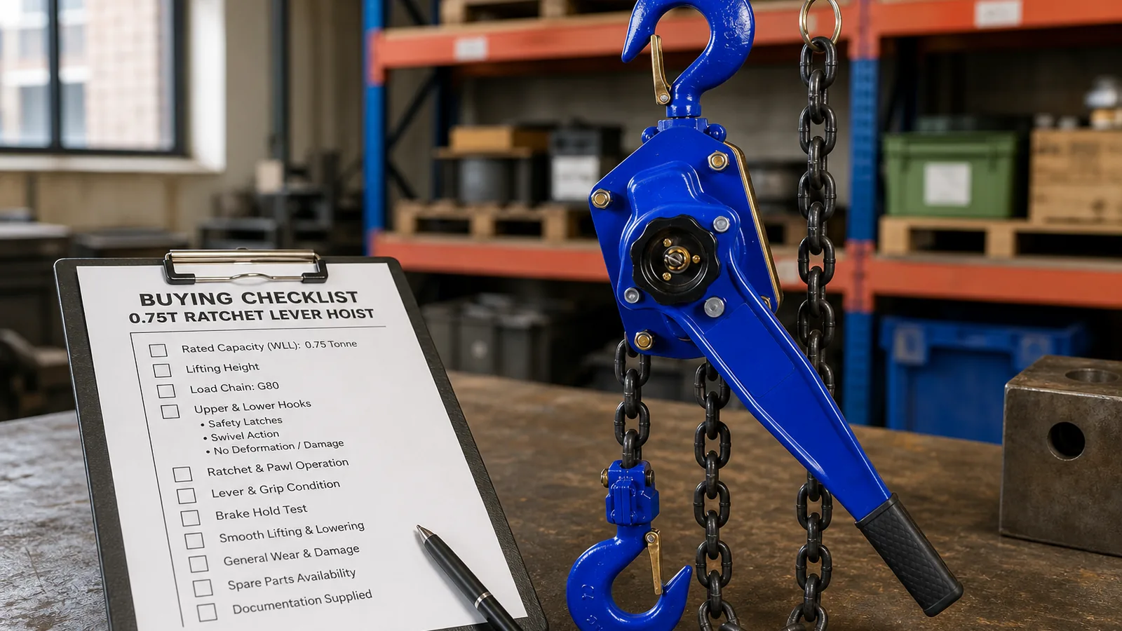 UK guide visual for checklist before buying lever hoist UK