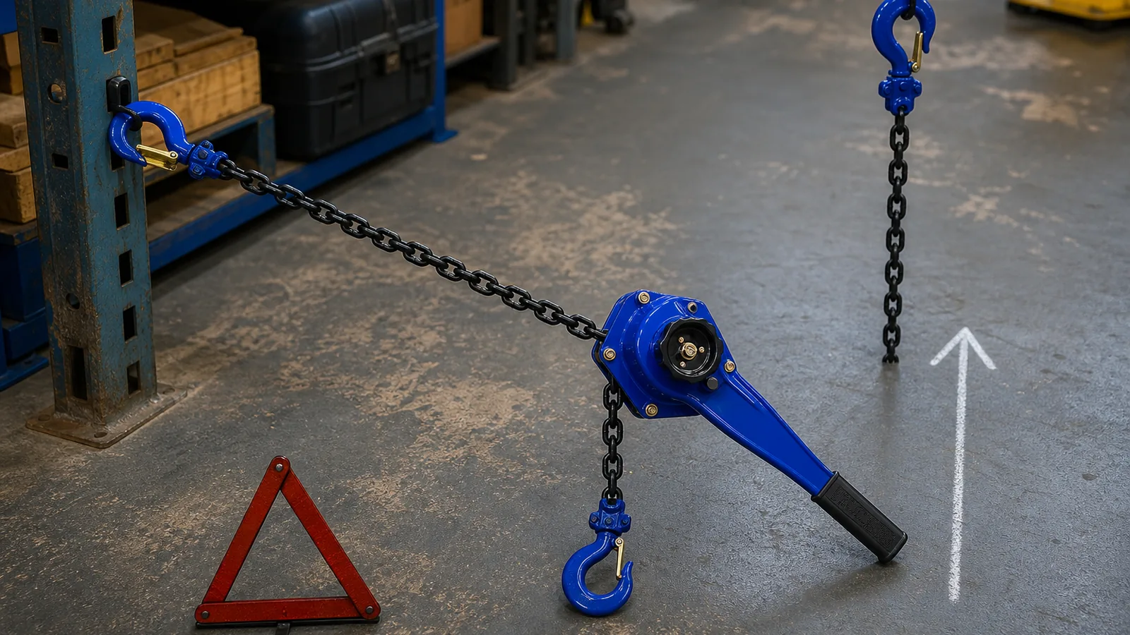 UK guide visual for common mistakes using lever hoist UK